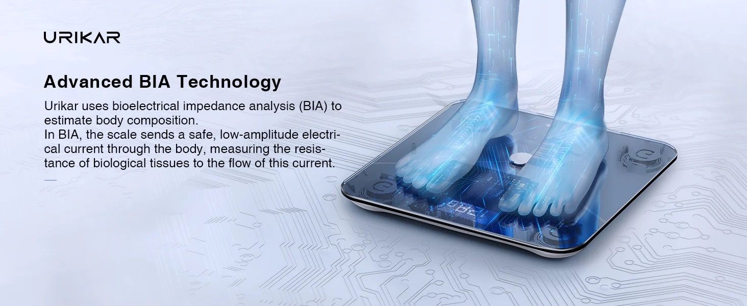 Urikar Aero I Smart Body Fat Scale with Bluetooth & Smartphone APP Body Composition Analyzer